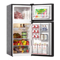 BANGSON 4.0 Cu.Ft small refrigerator with freezer,mini refrigerator with freezer, 2 Doors, Compact Fridge for Apartment Bedroom Dorm and Office, 5 Settings Temperature Adjustable, Sliv