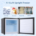 BANGSON 1.1 Cu.Ft Stand Up Mini Freezer - Perfect Small Apartment Size Freezer for Dorm, Office, Kitchen, Garage & Home,Black