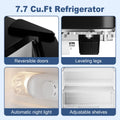 BANGSON 7.7 Cu.Ft Top Freezer Refrigerator for Apartments, Energy Saving, Adjustable Thermostat, Large Capacity, Low Noise, Silver