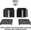 Ninja DZ550 Foodi 10 Quart 6-in-1 DualZone Smart XL Air Fryer with 2 Independent Baskets, Smart Cook Thermometer for Perfect Doneness, Match Cook & Smart Finish to Roast, Dehydrate & More, BLACK