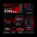 TP-Link Tri-Band BE11000 Wi-Fi 7 Gaming Router Archer GE650 | 6-Stream 11 Gbps supports 320MHz | 2ร5G + 3ร2.5G Ports USB 3.0 | Game Acceleration, Dedicated Gaming Port & Panel, RGB Lighting|HomeShield