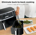 Ninja DZ550 Foodi 10 Quart 6-in-1 DualZone Smart XL Air Fryer with 2 Independent Baskets, Smart Cook Thermometer for Perfect Doneness, Match Cook & Smart Finish to Roast, Dehydrate & More, BLACK