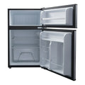 Galanz 3.1 Cu Ft Mini Fridge with Freezer – Stainless Steel, Energy Star, Two-Door Compact Refrigerator