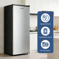 BANGSON 7.0 Cu.ft Upright Freezer,Convertible Upright Freezer/Refrigerator, Garage Ready Single Door Compact Freezer for Kitchen, Apartment, Office - Silver