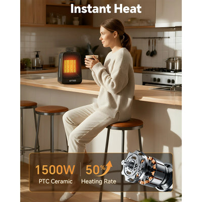 NFTIGB 1500W PTC Space Heater Portable Desktop Electric Heaters for Home, Ceramic Fast Heating, New