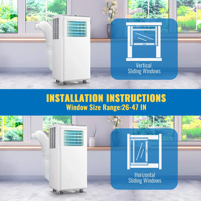 DEMULLER 4400BTU(8000 ASHRAE) Portable Air Conditioner with Remote, Covers up to 250 Sq.Ft. AC Unit