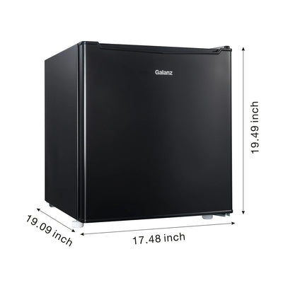 Galanz 1.7 Cu ft One-Door Mini Refrigerator, Black, New