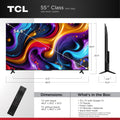 TCL 55" Q Series QLED 4K UHD HDR Smart Google TV (NEW 2025) - Dolby Vision, Dolby Atmos, Motion Rate 240, HDR 10+, Auto Game Mode - 55Q51K