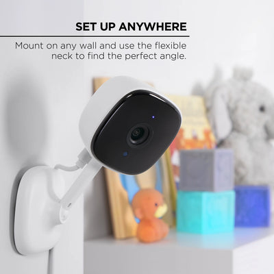 Merkury Smart Indoor Camera 1080p - Wi-Fi Security Cam with Night Vision, White (1-Pack)