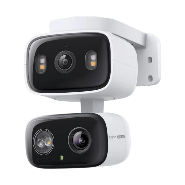 Tapo 2K Indoor/Outdoor Dual Lens Pan/Tilt Wired Security Camera - 125° Wide-Angle View + 6mm Zoom, Motion Track, Person/Vehicle Detection, Subscription-Free Local Storage or Optional Cloud, C246D
