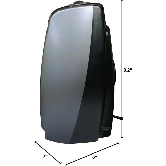 Lasko Portable Indoor Electric Ceramic Space Heater with Tip-Over Safety Switch, Overheat Protection and Thermostat, 2 Speeds, Safe for Home, 9.2 Inches, Dark Gray, 1500W, 754201