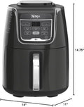 Ninja | XL Single Basket Air Fryer | 5.5 QT Capacity fits 3lbs of Wings | 5-in-1Air Fry, Roast, Bake,Reheat & Dehydrate |Dishwasher Safe Parts & Recipe Guide | Grey |AF150AMZ