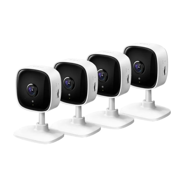 Tapo 2K Indoor Wired Security Camera - Works as a Baby Monitor & Pet Camera, Person/Motion/Baby Cry Detection, 2-Way Audio, Siren, Subscription-Free Local Storage or Optional Cloud, C110P4 (4-Pack)