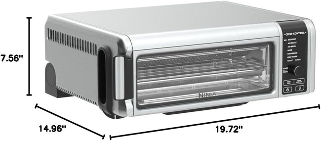 Ninja Digital Air Fryer & Toaster Oven | 8-in-1 Functionality | Flip-Up Design | XL Capacity | Air Fry Basket, Sheet Pan, Wire Rack & Crumb Tray | 1800 Watt | Silver | SP101