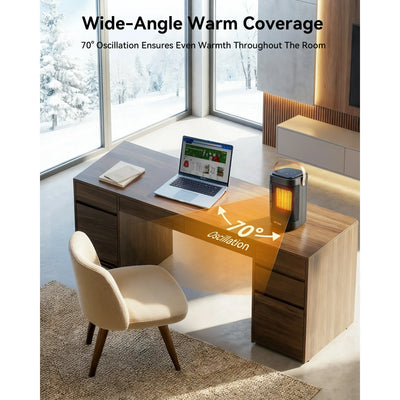 NFTIGB Space Heaters for Home, Desktop Portable Heater with Remote and Timer, 1500W PTC Electric Heater,New