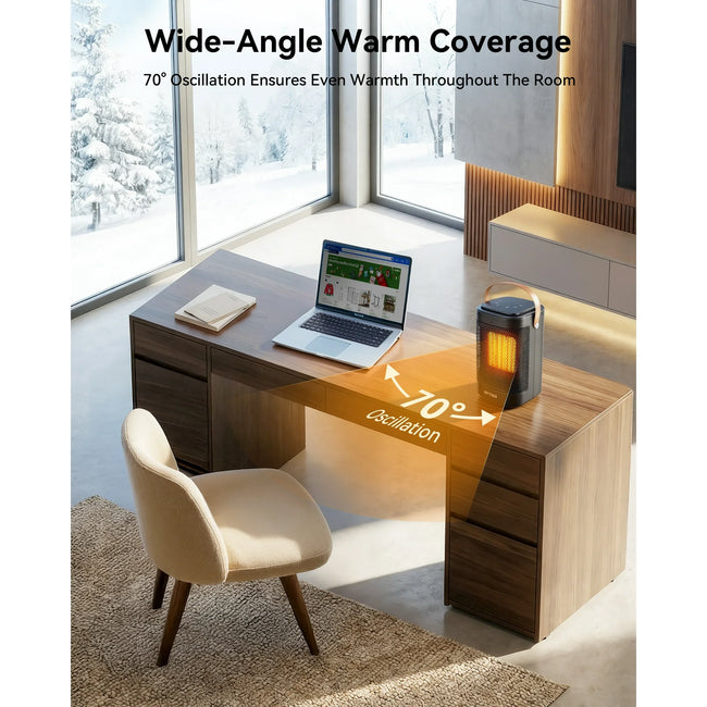 NFTIGB Space Heaters for Home, Desktop Portable Heater with Remote and Timer, 1500W PTC Electric Heater,New