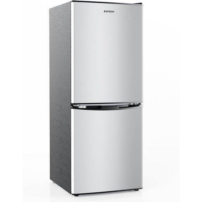 BANGSON 4.0 Cu.ft Small Refrigerator with Freezer,2 Door, Small Fridge with Freezer with Bottom Freezer,Silver