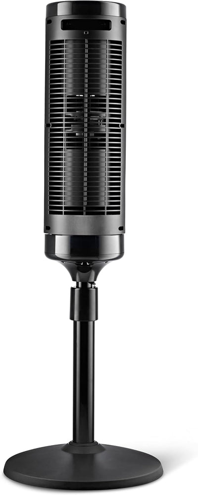 Lasko Elevation Adjustable Tower Fan 42”-54”, Pedestal Fan, 31 ft/s Airflow, Quiet 28 dB, 90° Oscillation, 12h Timer, Remote, Black, EST100