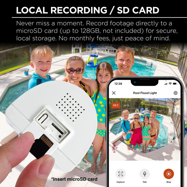 Merkury Floodlight Camera, Smart Wi-Fi, 1800 Lumens, Motion Alerts, (1-Pack)