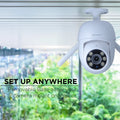 Merkury Smart Outdoor Camera 1080p - Auto-Follow PTZ Security Cam, White (1-Pack)