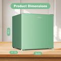 BANGSON 1.6 Cu.Ft Compact Refrigerator with Freezer, Energy Saving & Low Noise Mini Fridge for Office, Dorm, Bedroom - Adjustable Temp, Reversible Door, ,Green