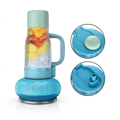 Ninja Blendboss™ | Personal Blender for Smoothies & Frozen Drinks | 26oz Travel Tumbler with LeakProof Lid, Chug Spout & Detachable Straw | Auto-iQ Technology | Blue Raspberry | DB351BL