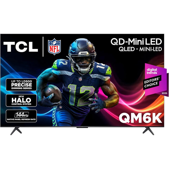 TCL 75 Inch Class QM6K Series | Mini LED QLED 4K HDR | 75QM6K, 2025 Model | 120HZ-144HZ High Brightness Smart Google TV Dolby Atmos Onkyo Audio | Voice Remote Alexa Gaming Streaming Television