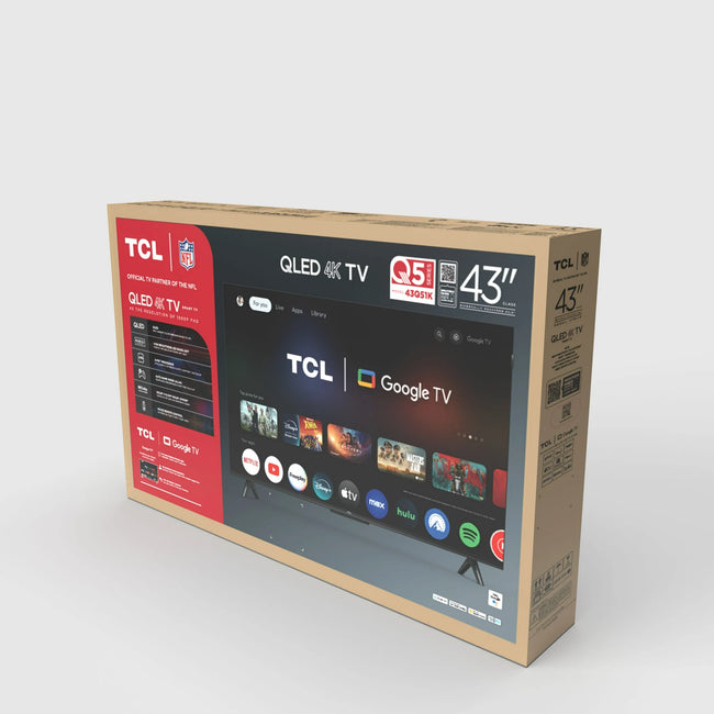 TCL 43" Q Series QLED 4K UHD HDR Smart Google TV (NEW 2025) - Dolby Vision, Dolby Atmos, Motion Rate 240, HDR 10+, Auto Game Mode - 43Q51K