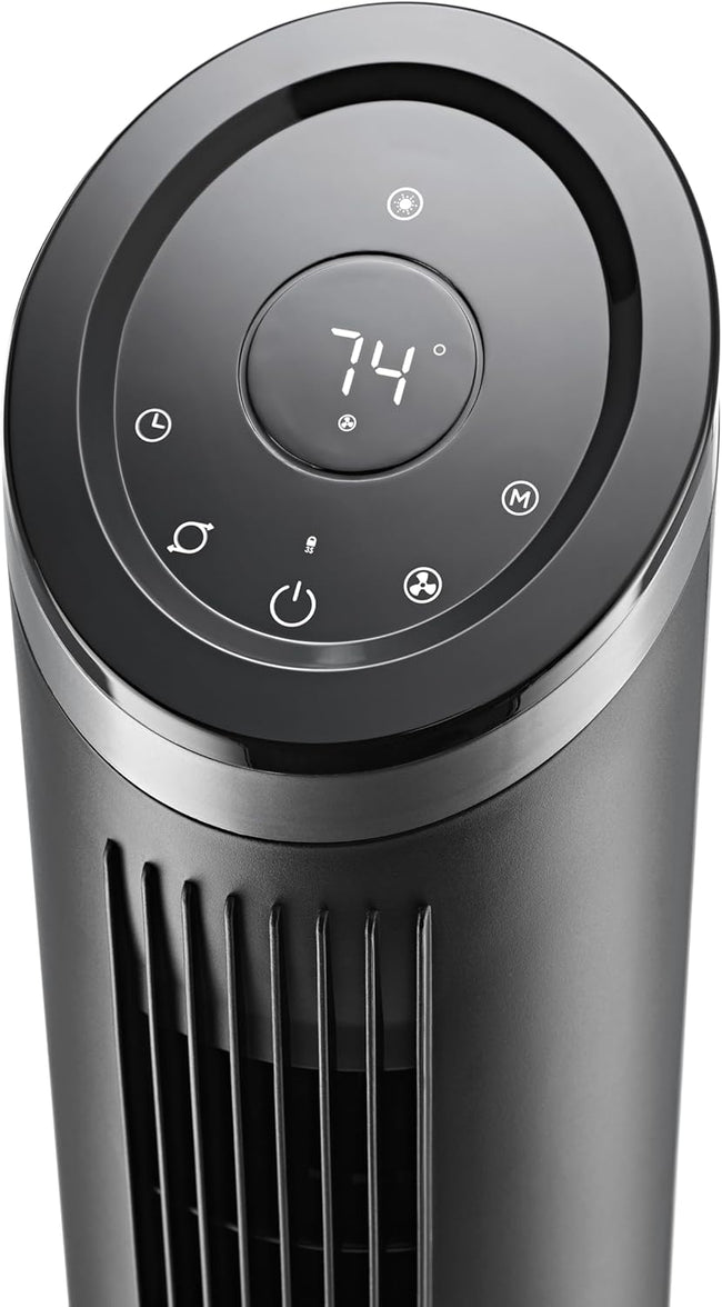 Lasko Apex Tower Fans Oscillating Quiet 42" - 29 ft/s Airflow, 28 dB, 90° Oscillation, 12H Timer, Air Filter for Hair & Dust, Remote, Black, Floor Fans for Home Bedroom, RST200