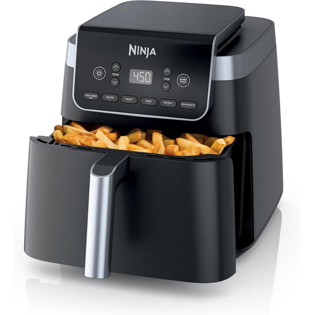 Ninja | Air Fryer | 6.5 QT Pro XL Capacity fits 9lbs of Wings | 6-in-1 Max Crisp, Air Fry, Roast, Bake, Reheat & Dehydrate | Nonstick Basket, Crisper Plate & Recipe Guide | Grey | AF181