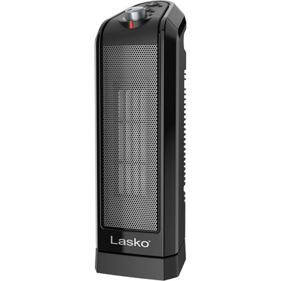 Lasko Oscillating Ceramic Tower Space Heater for Home with Overheat Protection, Adjustable Thermostat, and 2 Speeds, 15.7 Inches, Black, 1500W, CT16450