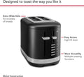 KitchenAid 2 Slice Automatic Toaster with Extra Wide Slots KMT2109BM, Black Matte