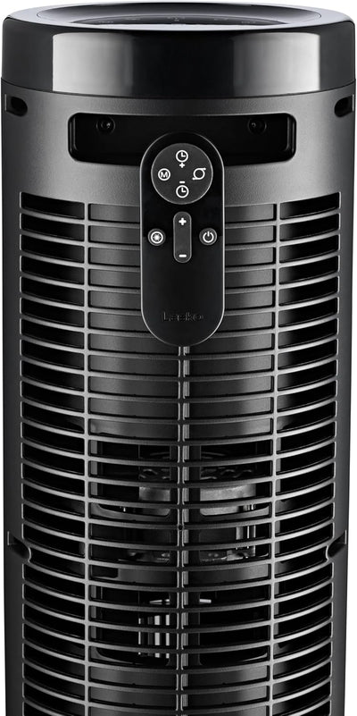 Lasko Elevation Adjustable Tower Fan 42”-54”, Pedestal Fan, 31 ft/s Airflow, Quiet 28 dB, 90° Oscillation, 12h Timer, Remote, Black, EST100