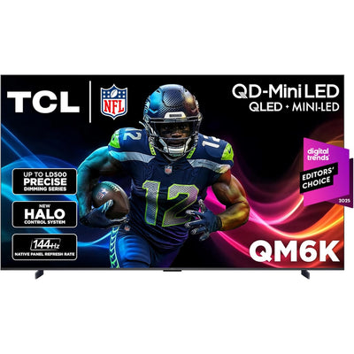 TCL 98 Inch Class QM6K Series | Mini LED QLED 4K HDR | 98QM6K, 2025 Model | 120HZ-144HZ High Brightness Smart Google TV Dolby Atmos Onkyo Audio | Voice Remote Alexa Gaming Streaming Television