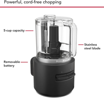 KitchenAid Go™ Cordless Food Chopper - battery included, KFCR531, Black Matte