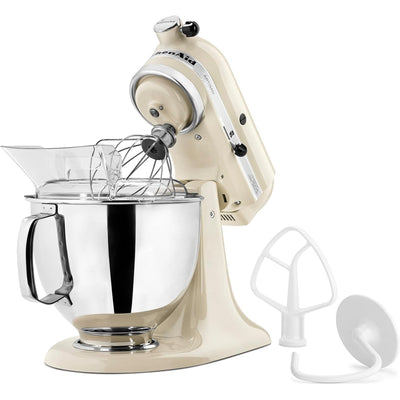 KitchenAid Artisan Series 5 Quart Tilt Head Stand Mixer with Pouring Shield KSM150PS, Almond Cream