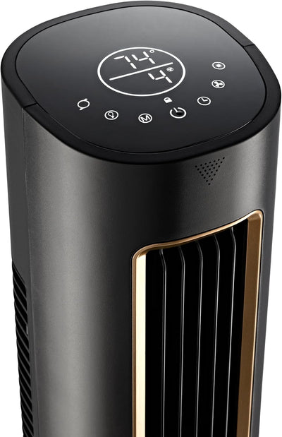 Lasko Pinnacle 40” Tower Fans for Home, 32 ft/s Airflow, Quiet 24dB, 90° Oscillation, Standing Fan for Bedroom with 24 Hour Timer, DC Motor, Air Filter for Hair & Dust, Night Light, Remote, DST100