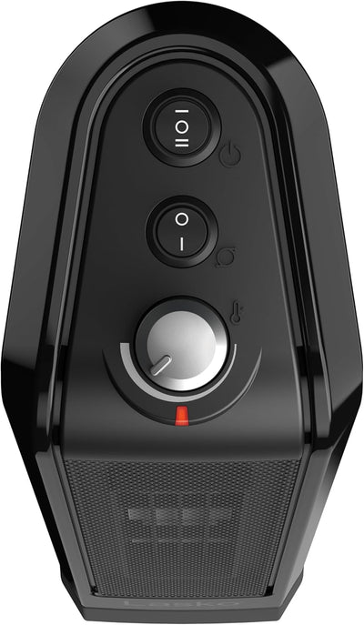 Lasko Oscillating Ceramic Tower Space Heater for Home with Overheat Protection, Adjustable Thermostat, and 2 Speeds, 15.7 Inches, Black, 1500W, CT16450