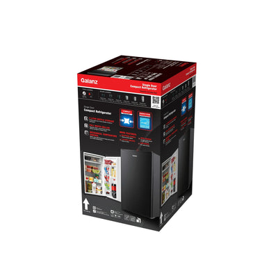 Galanz 3.3 Cu ft One Door Mini Fridge, Black Estar, New