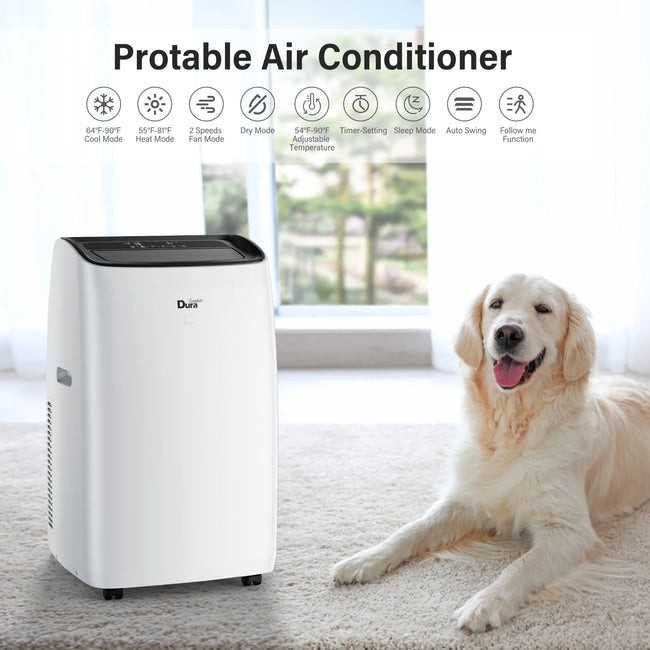 DuraComfort Portable Air Conditioners with Heater, 12000 BTU AC Unit with Heat, Cool, Dehumidifier, Fan for Room ups to 350 Sq.Ft