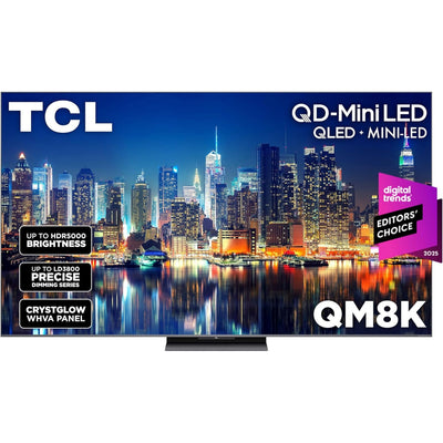 TCL 65 Inch Class QM8K Series | Mini LED QLED 4K HDR | 65QM8K, 2025 Model | 120HZ-144HZ Anti Reflective Wide Angle Screen Smart Google TV Dolby Atmos | Voice Remote Alexa Gaming Streaming Television