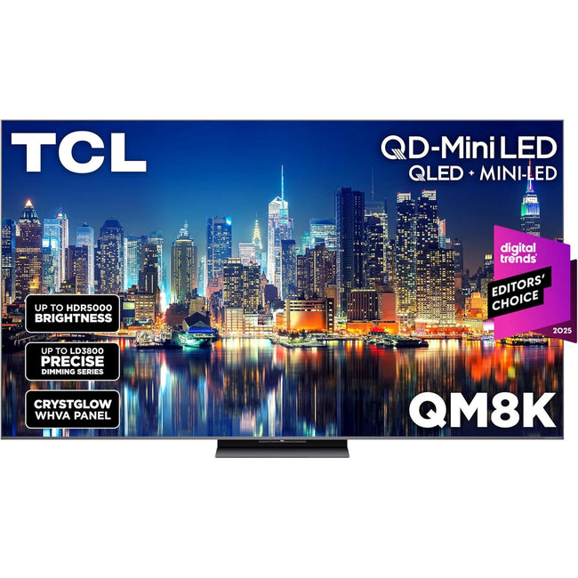 TCL 65 Inch Class QM8K Series | Mini LED QLED 4K HDR | 65QM8K, 2025 Model | 120HZ-144HZ Anti Reflective Wide Angle Screen Smart Google TV Dolby Atmos | Voice Remote Alexa Gaming Streaming Television