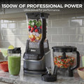 Ninja UltraCrush Professional Kitchen System | 1500W, 72oz Full-Size Blender, 8-Cup Food Processor & 18 oz To-Go Cup | Total Crushing Technology, Smoothies, Ice Crush, Chopping & More | Silver | BP401