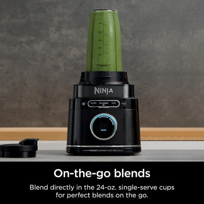 Ninja Blender & Food Processor All-in-One | For-Smoothies, Food and More | Kitchen Countertop | Includes 72 oz. Pitcher & (2) 24 oz. To-Go Cups with Lids | 1800 Watt | Black | TB301