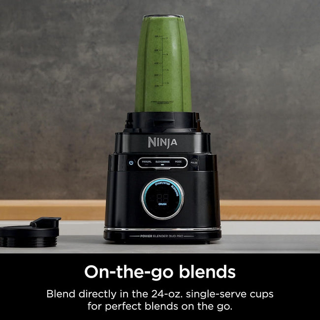Ninja Blender & Food Processor All-in-One | For-Smoothies, Food and More | Kitchen Countertop | Includes 72 oz. Pitcher & (2) 24 oz. To-Go Cups with Lids | 1800 Watt | Black | TB301