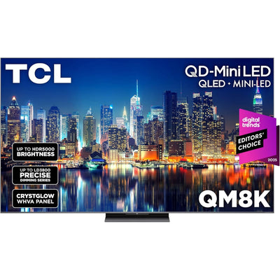 TCL 85 Inch Class QM8K Series | Mini LED QLED 4K HDR | 85QM8K, 2025 Model | 120HZ-144HZ Anti Reflective Wide Angle Screen Smart Google TV Dolby Atmos | Voice Remote Alexa Gaming Streaming Television