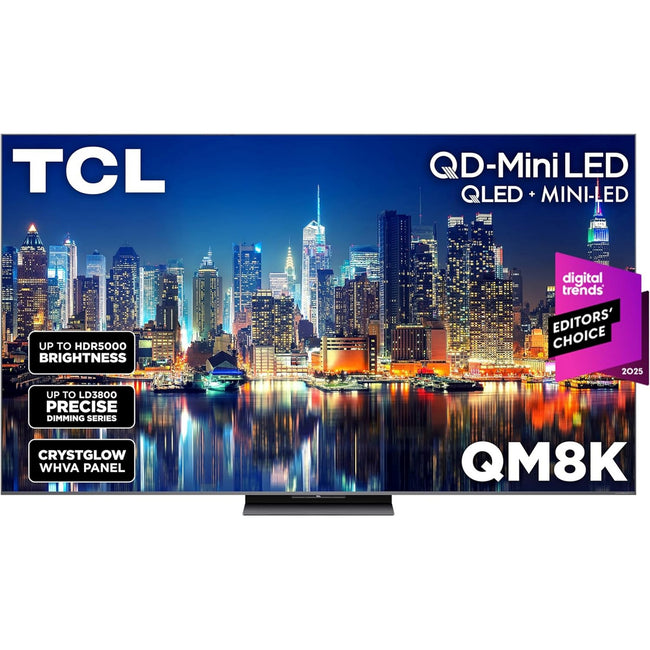 TCL 85 Inch Class QM8K Series | Mini LED QLED 4K HDR | 85QM8K, 2025 Model | 120HZ-144HZ Anti Reflective Wide Angle Screen Smart Google TV Dolby Atmos | Voice Remote Alexa Gaming Streaming Television