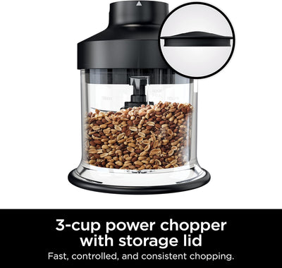 Ninja XSKKITCHPR Foodi Power Chopper 3-Cup Food Processor Bowl, for Ninja Power Mixer System (CI100 Series), Black