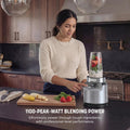 Ninja | Blender | Nutri Pro | Single Serve | For Smoothies, Salsa, Shakes and Frozen Drinks | Includes 2 Smoothie Cups & Lids | Crushes Ice, Fruit & Veggies |Silver | BN401