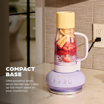 Ninja Blendboss™ | Personal Blender for Smoothies & Frozen Drinks | 26oz Travel Tumbler with LeakProof Lid, Chug Spout & Detachable Straw | Auto-iQ Technology | Lavender Lemonade | DB351PR
